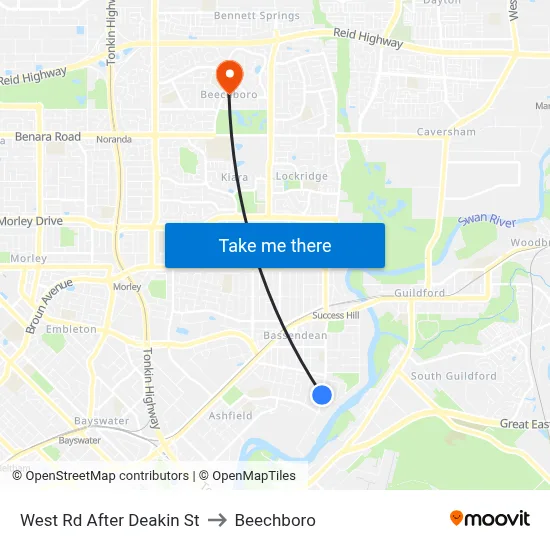 West Rd After Deakin St to Beechboro map