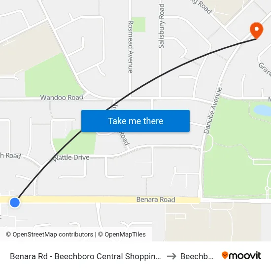 Benara Rd - Beechboro Central Shopping Ctr to Beechboro map