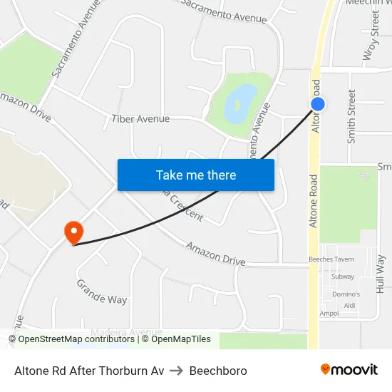 Altone Rd After Thorburn Av to Beechboro map