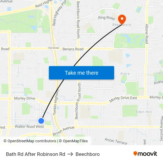 Bath Rd After Robinson Rd to Beechboro map