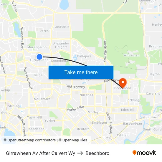 Girrawheen Av After Calvert Wy to Beechboro map