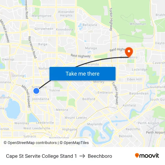 Cape St Servite College Stand 1 to Beechboro map