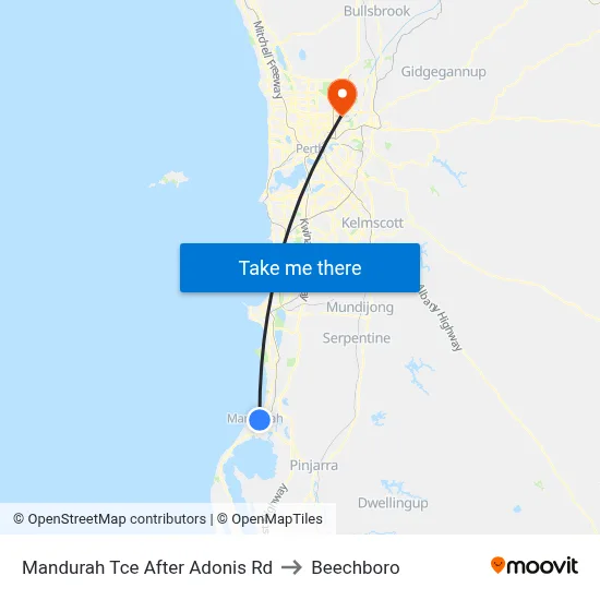 Mandurah Tce After Adonis Rd to Beechboro map