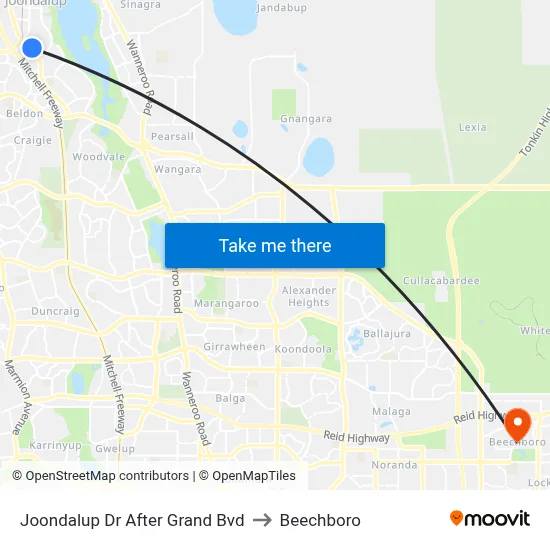 Joondalup Dr After Grand Bvd to Beechboro map