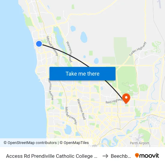 Access Rd Prendiville Catholic College Stand 3 to Beechboro map