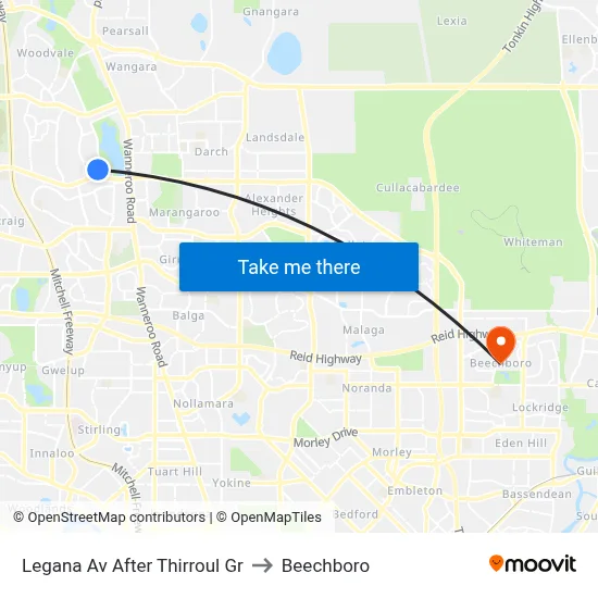 Legana Av After Thirroul Gr to Beechboro map