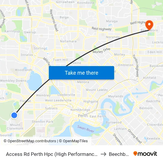 Access Rd Perth Hpc (High Performance Ctr) to Beechboro map