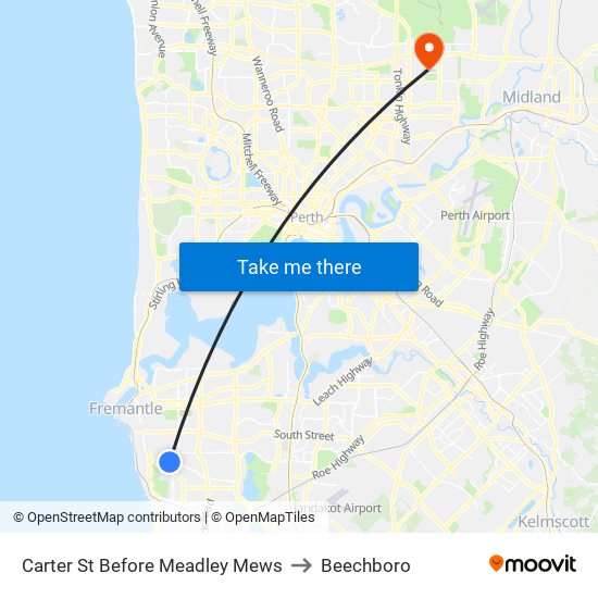 Carter St Before Meadley Mews to Beechboro map