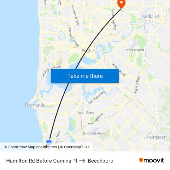 Hamilton Rd Before Gumina Pl to Beechboro map