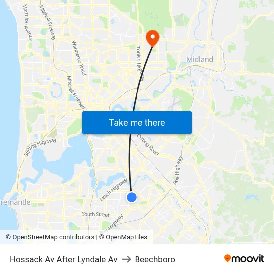 Hossack Av After Lyndale Av to Beechboro map