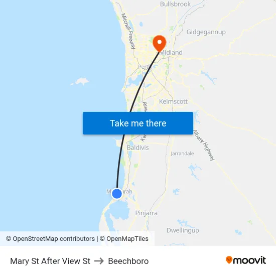 Mary St After View St to Beechboro map