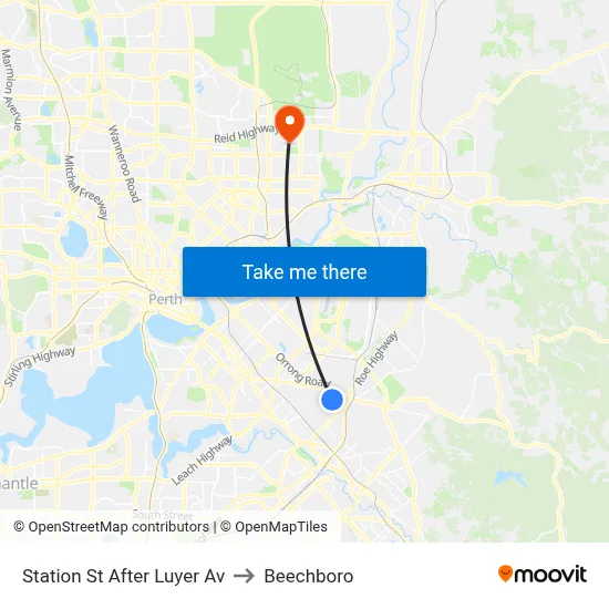 Station St After Luyer Av to Beechboro map