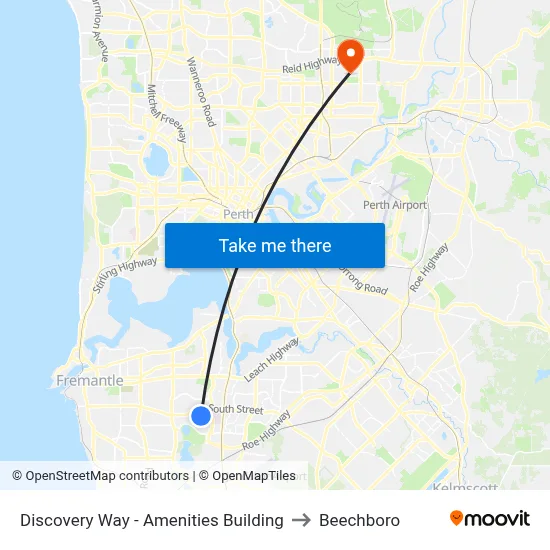 Discovery Way - Amenities Building to Beechboro map