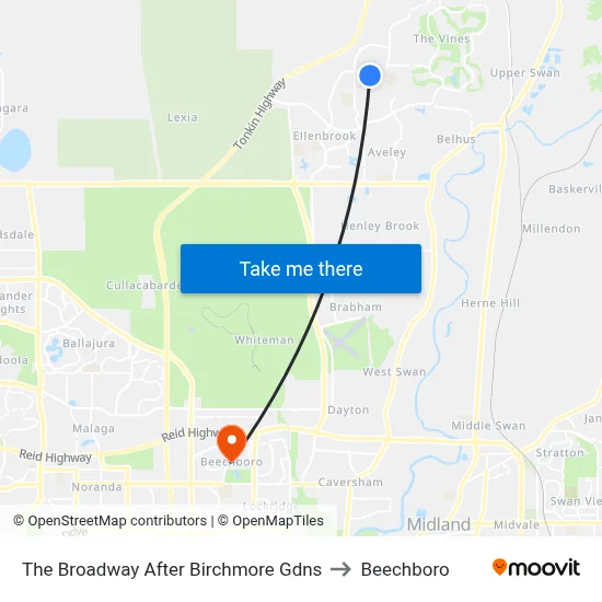 The Broadway   After Birchmore Gdns to Beechboro map