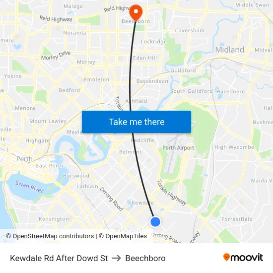 Kewdale Rd After Dowd St to Beechboro map