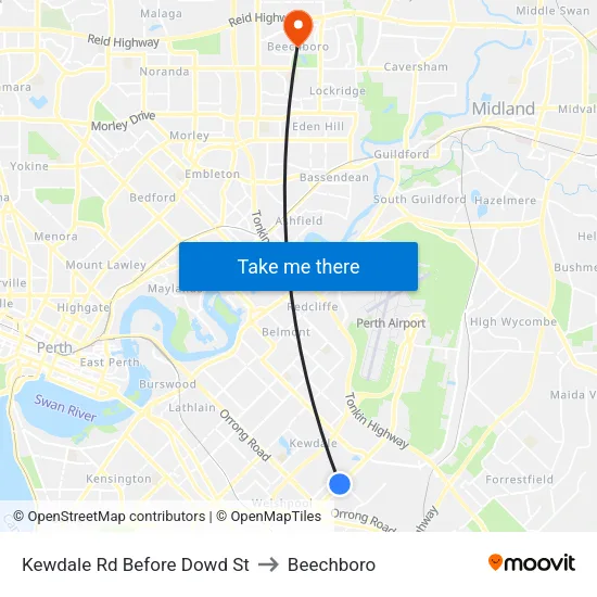 Kewdale Rd Before Dowd St to Beechboro map