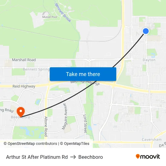 Arthur St After Platinum Rd to Beechboro map