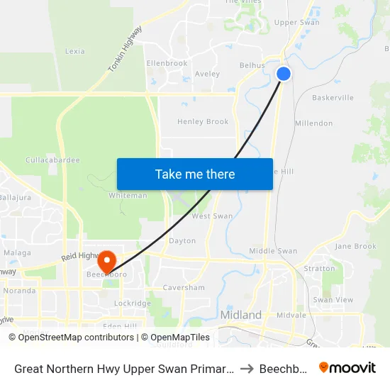Great Northern Hwy Upper Swan Primary S1 to Beechboro map
