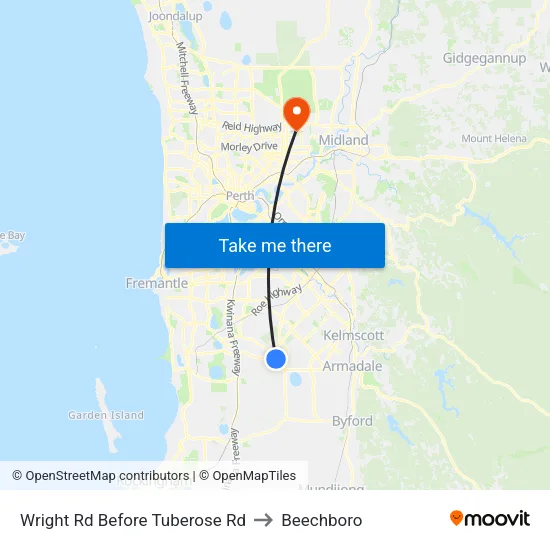 Wright Rd Before Tuberose Rd to Beechboro map