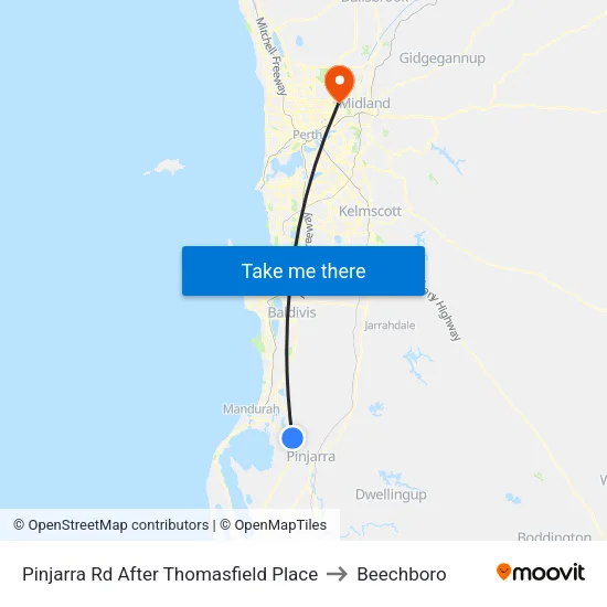 Pinjarra Rd After Thomasfield Pl to Beechboro map