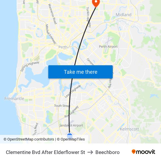 Clementine Bvd After Elderflower St to Beechboro map