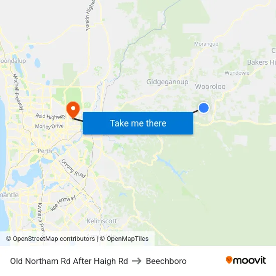 Old Northam Rd After Haigh Rd to Beechboro map