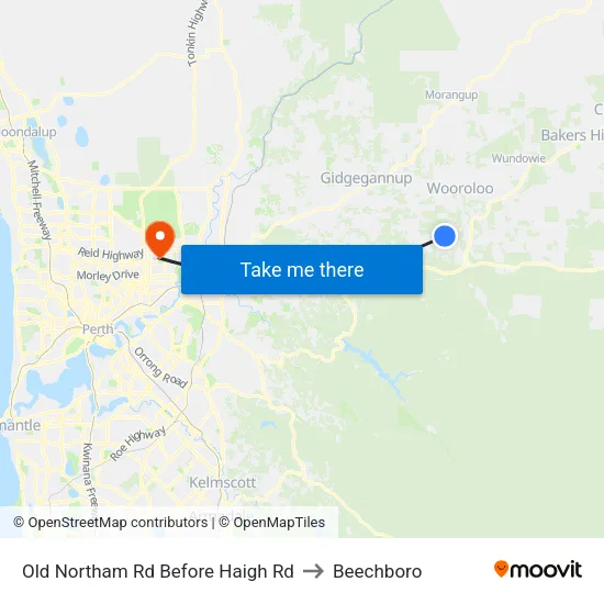 Old Northam Rd Before Haigh Rd to Beechboro map
