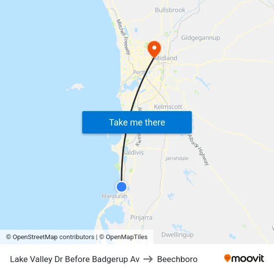 Lake Valley Dr Before Badgerup Av to Beechboro map