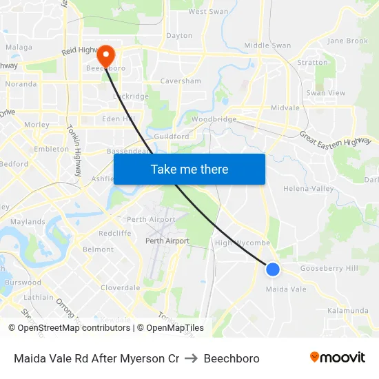Maida Vale Rd After Myerson Cr to Beechboro map