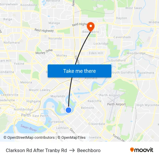 Clarkson Rd After Tranby Rd to Beechboro map