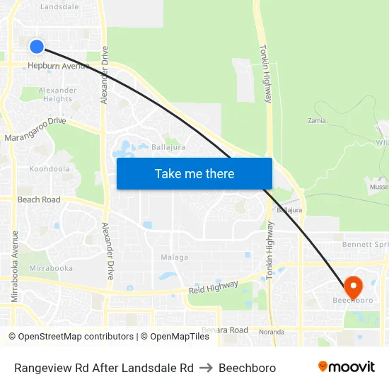 Rangeview Rd After Landsdale Rd to Beechboro map