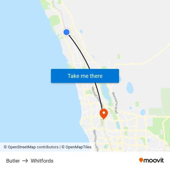 Butler to Whitfords map