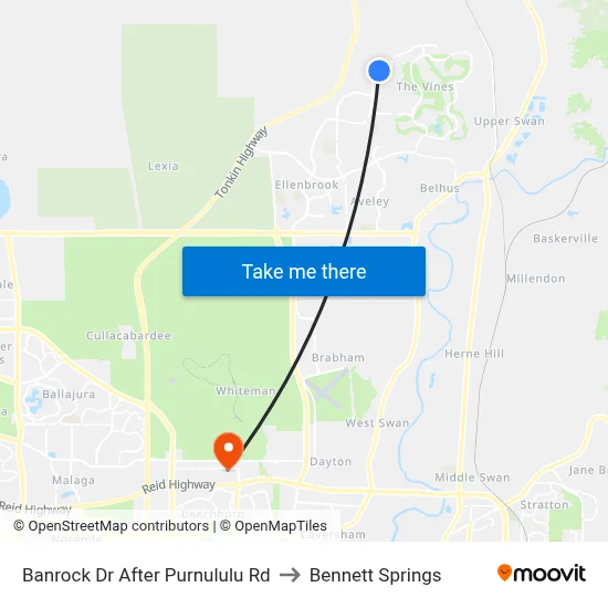Banrock Dr After Purnululu Rd to Bennett Springs map
