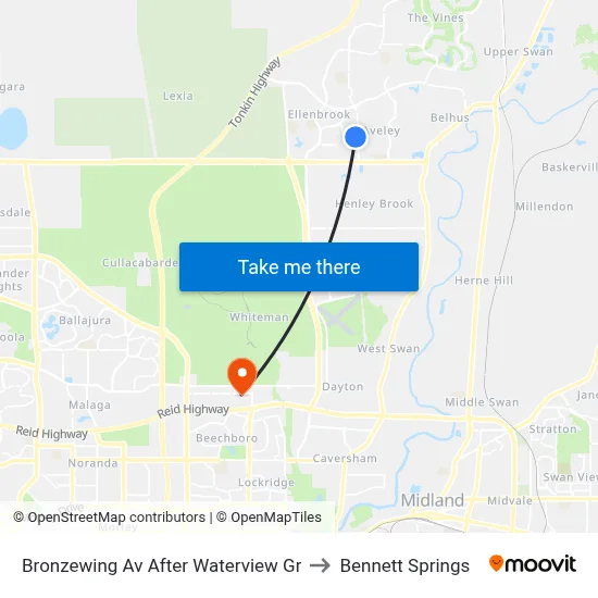 Bronzewing Av After Waterview Gr to Bennett Springs map