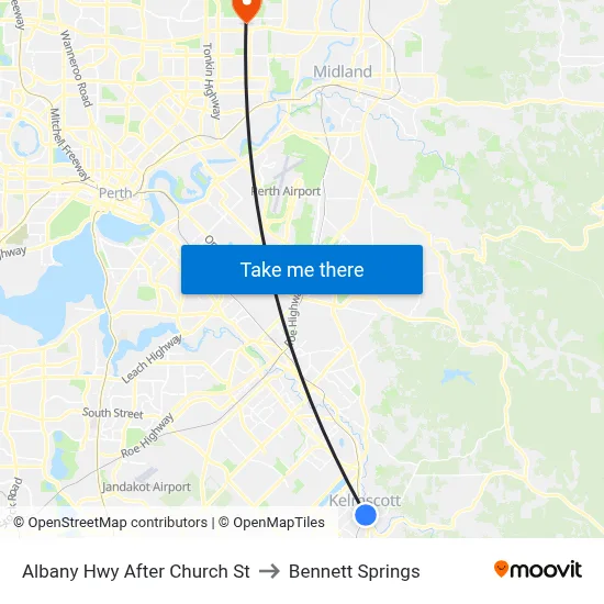 Albany Hwy After Church St to Bennett Springs map