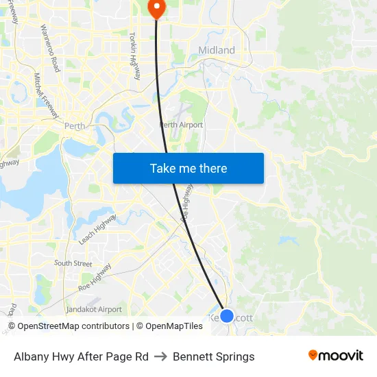 Albany Hwy After Page Rd to Bennett Springs map