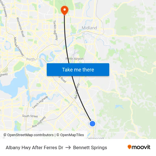 Albany Hwy After Ferres Dr to Bennett Springs map