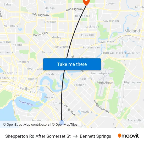 Shepperton Rd After Somerset St to Bennett Springs map