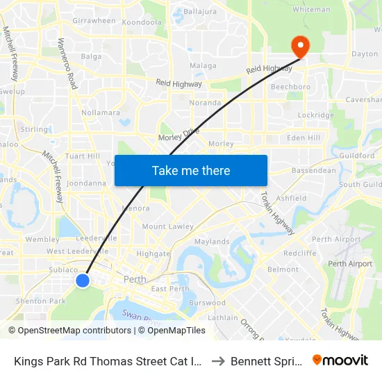 Kings Park Rd Thomas Street Cat Id 108 to Bennett Springs map