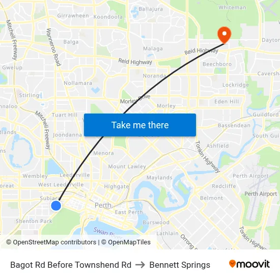 Bagot Rd Before Townshend Rd to Bennett Springs map