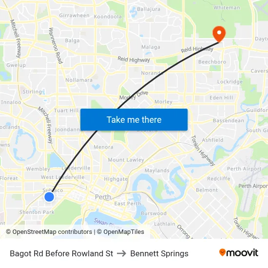 Bagot Rd Before Rowland St to Bennett Springs map