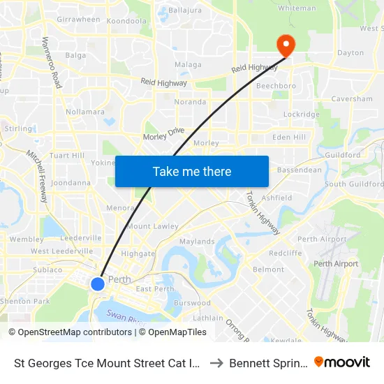 St Georges Tce Mount Street Cat Id 30 to Bennett Springs map