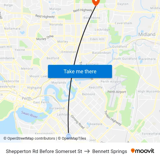 Shepperton Rd Before Somerset St to Bennett Springs map