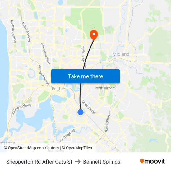 Shepperton Rd After Oats St to Bennett Springs map