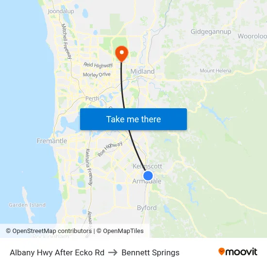 Albany Hwy After Ecko Rd to Bennett Springs map