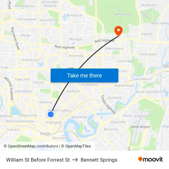 William St Before Forrest St to Bennett Springs map
