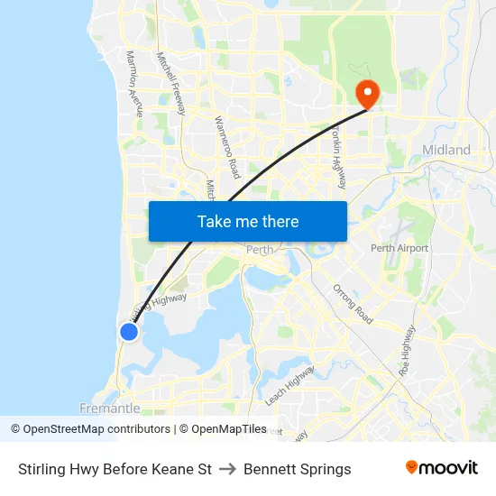 Stirling Hwy Before Keane St to Bennett Springs map