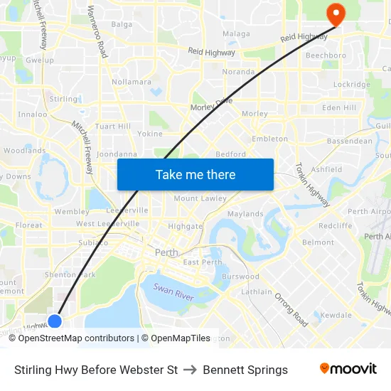 Stirling Hwy Before Webster St to Bennett Springs map