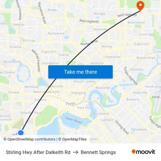 Stirling Hwy After Dalkeith Rd to Bennett Springs map