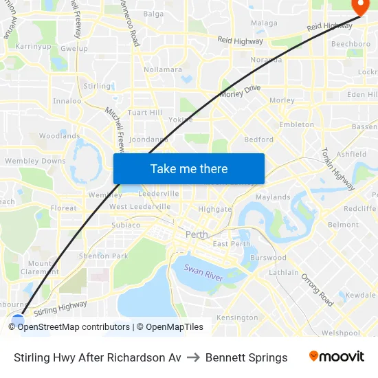 Stirling Hwy After Richardson Av to Bennett Springs map